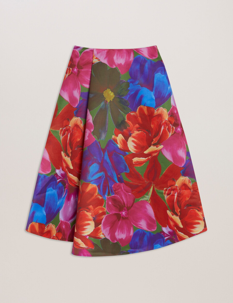joralee - falda midi cruzada estampada