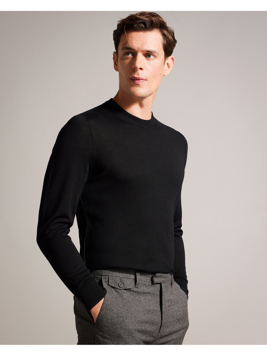carnby - jersey de cuello redondo de pura lana