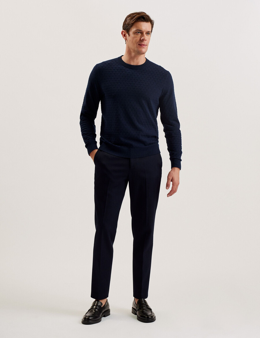 loung - jersey de cuello redondo de punto texturizado
