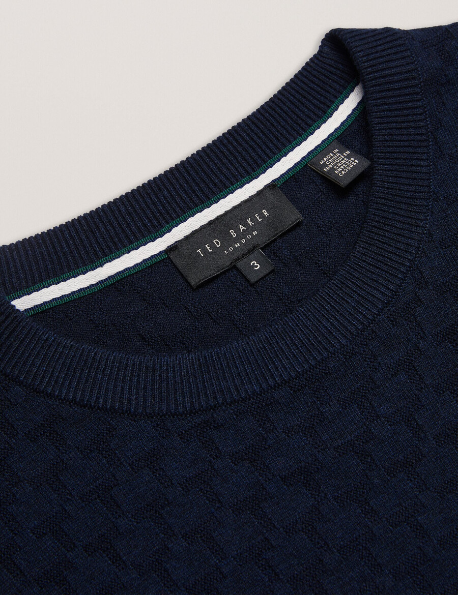 loung - jersey de cuello redondo de punto texturizado