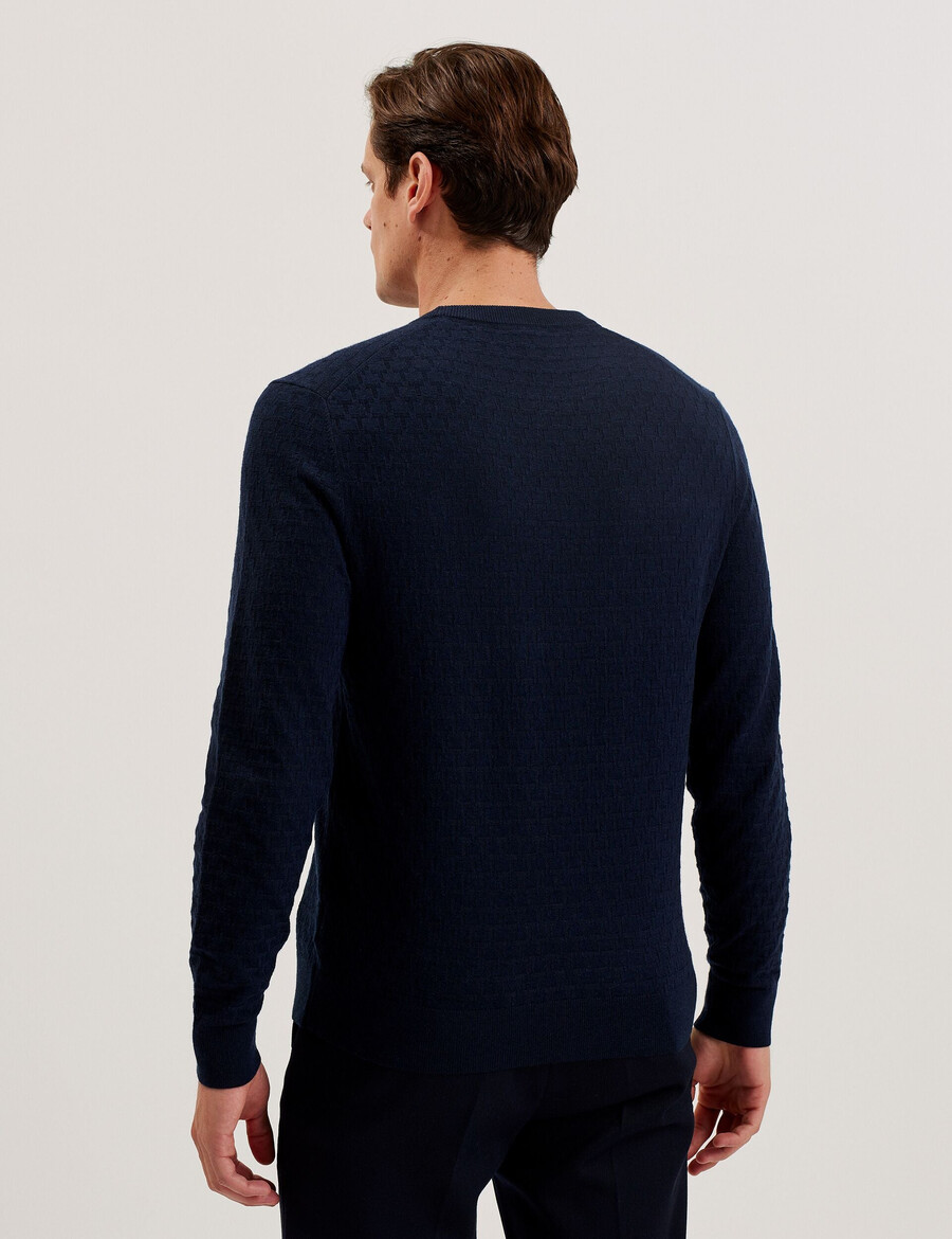 loung - jersey de cuello redondo de punto texturizado