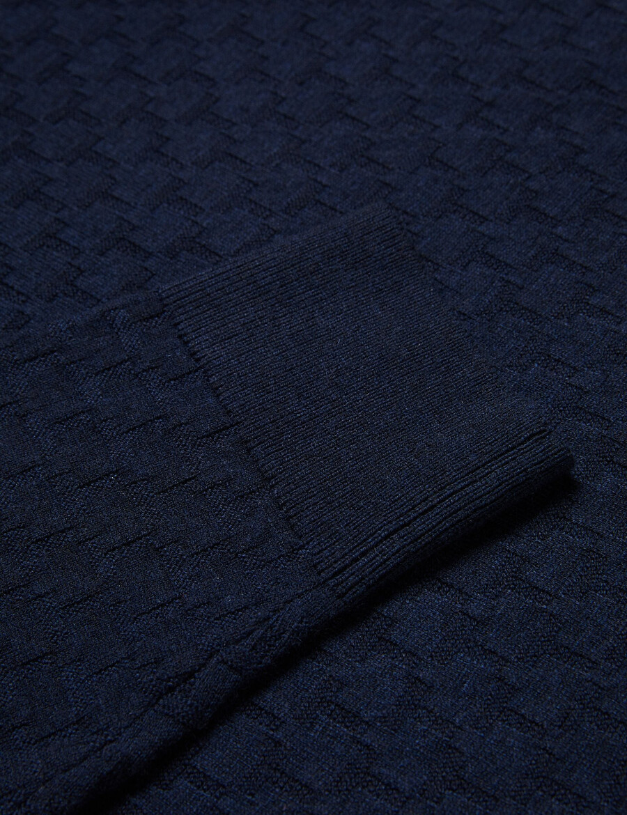 loung - jersey de cuello redondo de punto texturizado