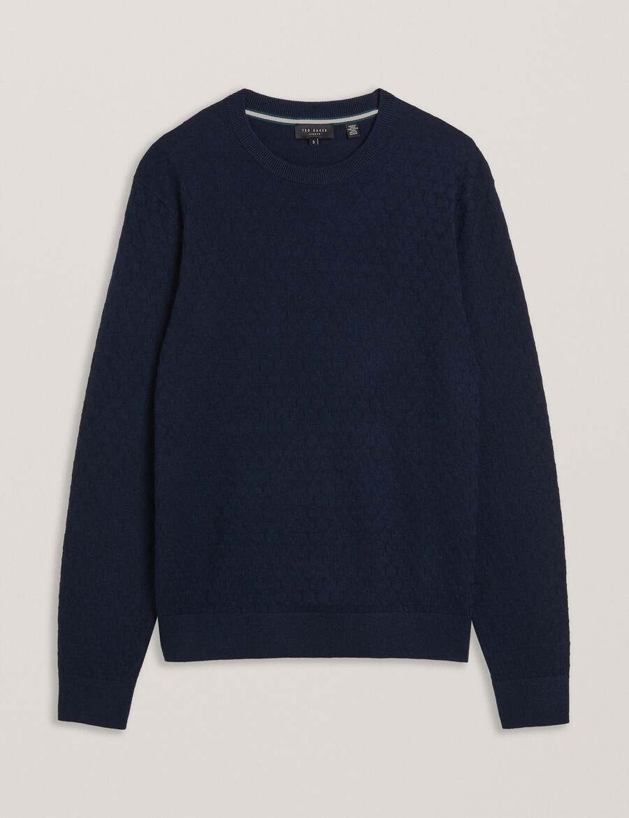 loung - jersey de cuello redondo de punto texturizado