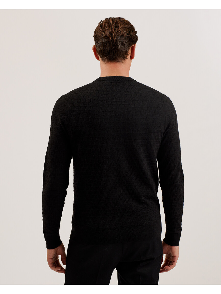 loung - jersey de cuello redondo de punto texturizado