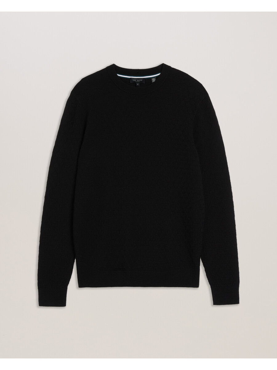 loung - jersey de cuello redondo de punto texturizado