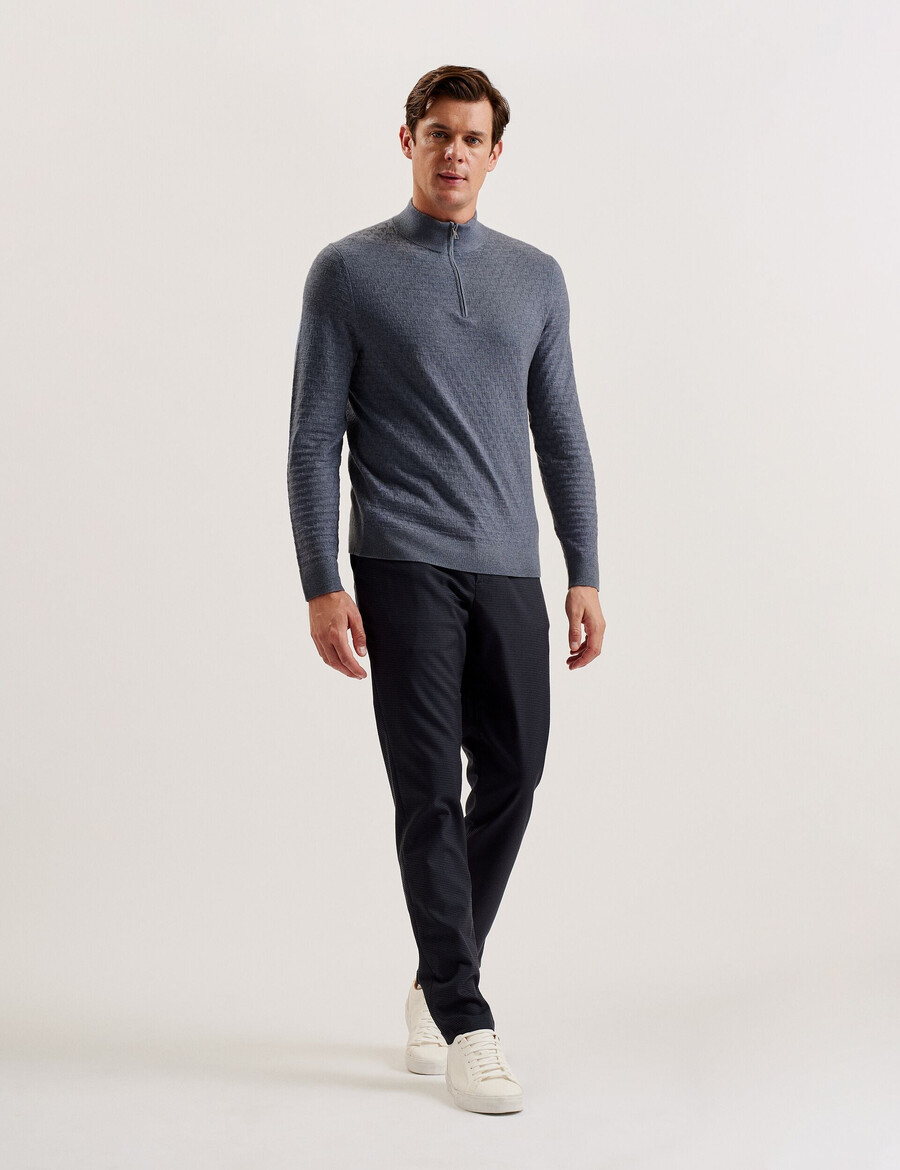 kurnle - jersey de cuello alto con media cremallera y punto en t