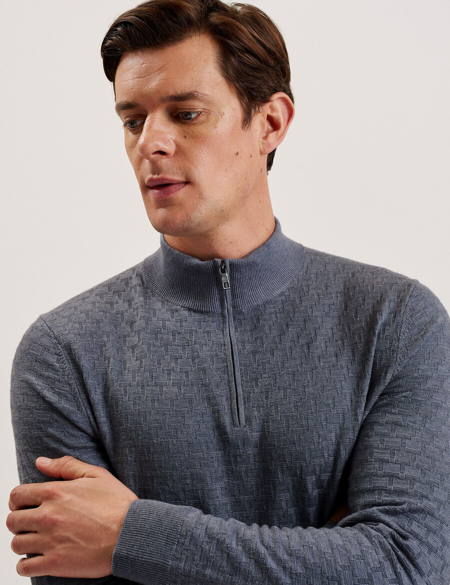 kurnle - jersey de cuello alto con media cremallera y punto en t