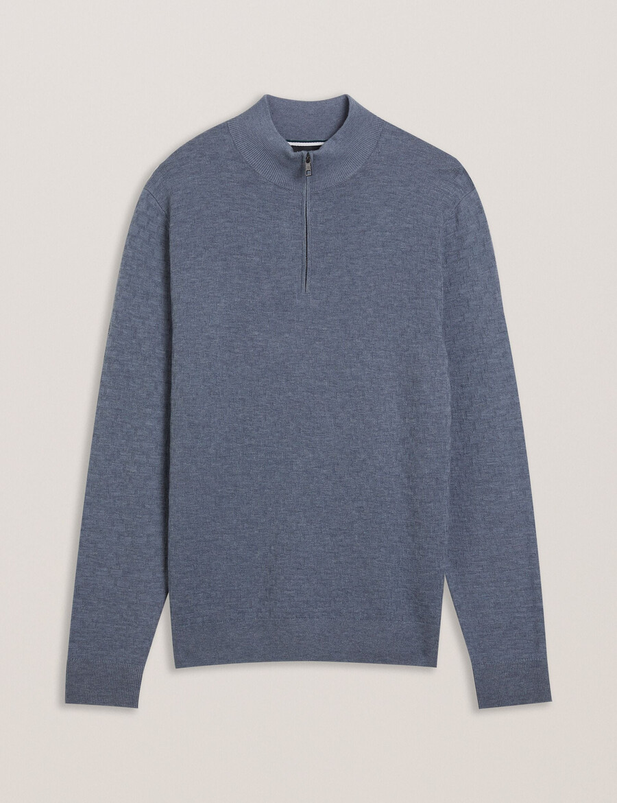 kurnle - jersey de cuello alto con media cremallera y punto en t