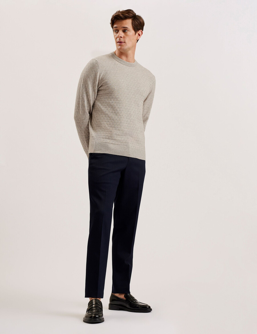 loung - jersey de cuello redondo de punto texturizado
