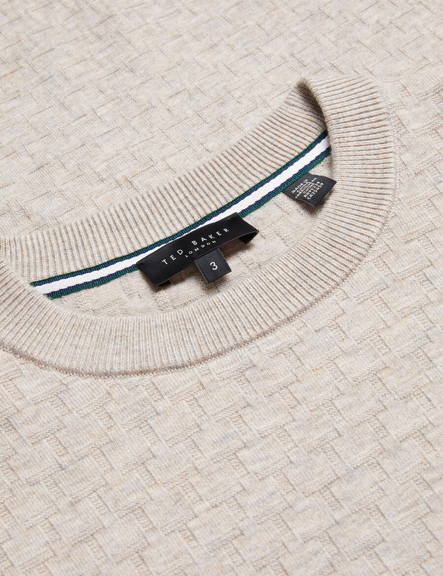 loung - jersey de cuello redondo de punto texturizado