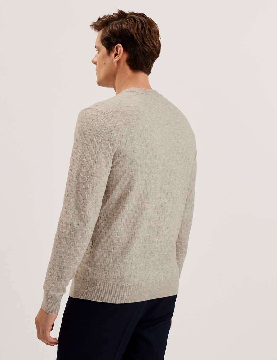 loung - jersey de cuello redondo de punto texturizado