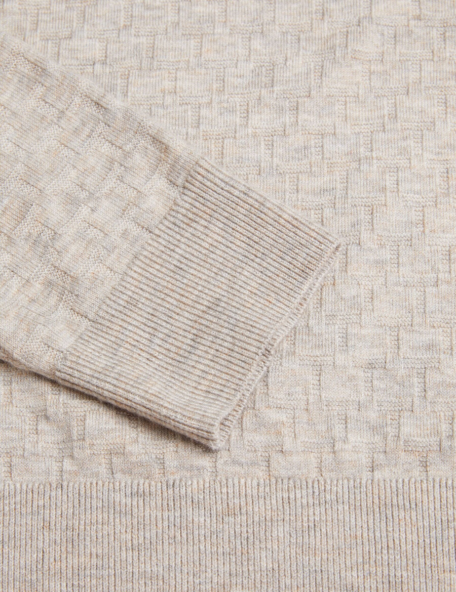 loung - jersey de cuello redondo de punto texturizado