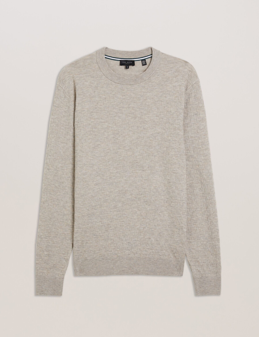 loung - jersey de cuello redondo de punto texturizado