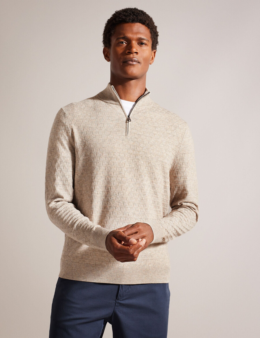 kurnle - jersey de cuello alto con media cremallera y punto en t