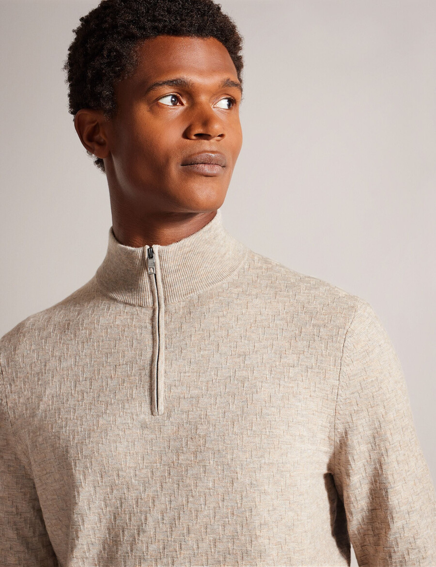 kurnle - jersey de cuello alto con media cremallera y punto en t