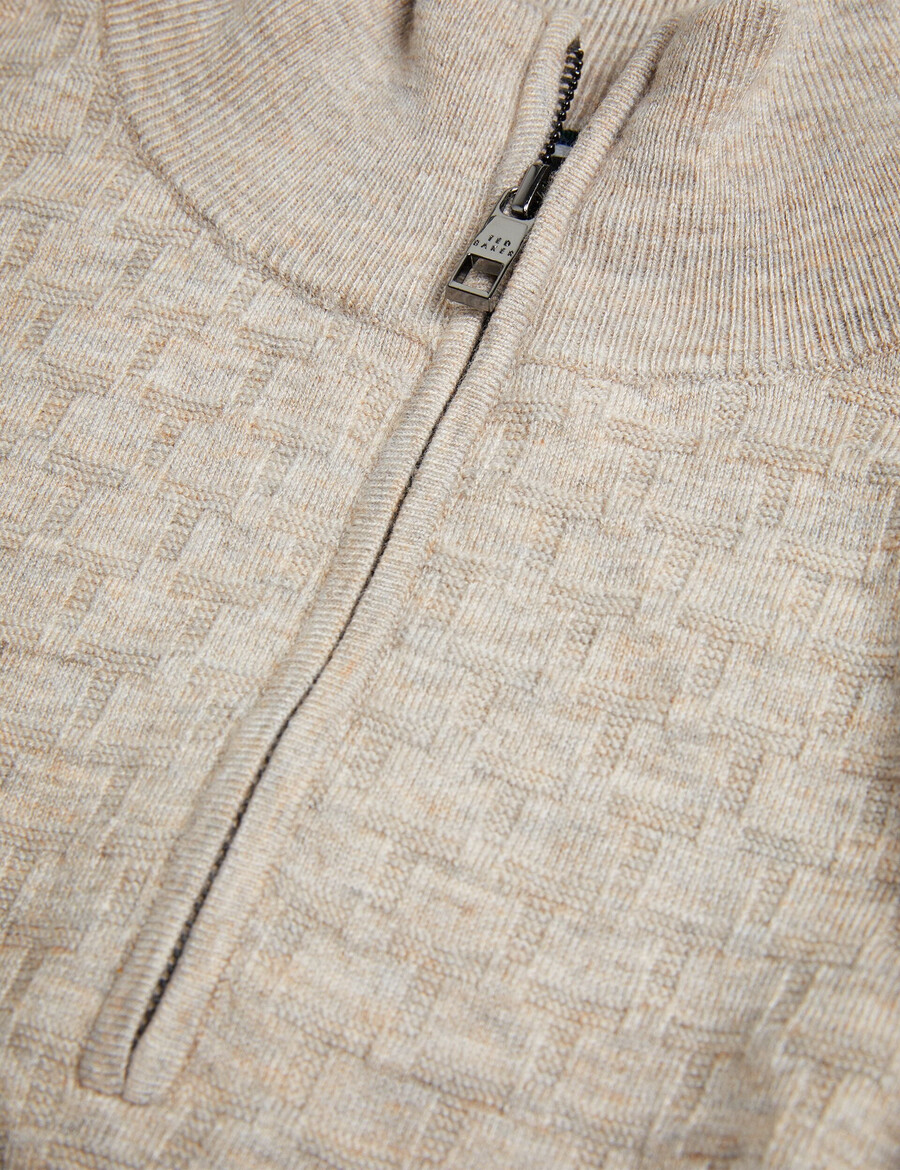 kurnle - jersey de cuello alto con media cremallera y punto en t