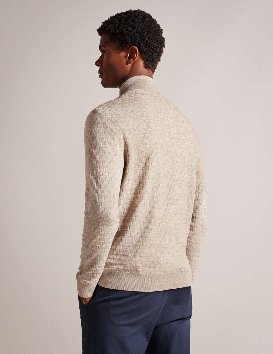 kurnle - jersey de cuello alto con media cremallera y punto en t