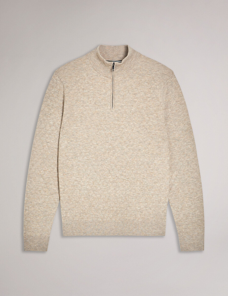 kurnle - jersey de cuello alto con media cremallera y punto en t