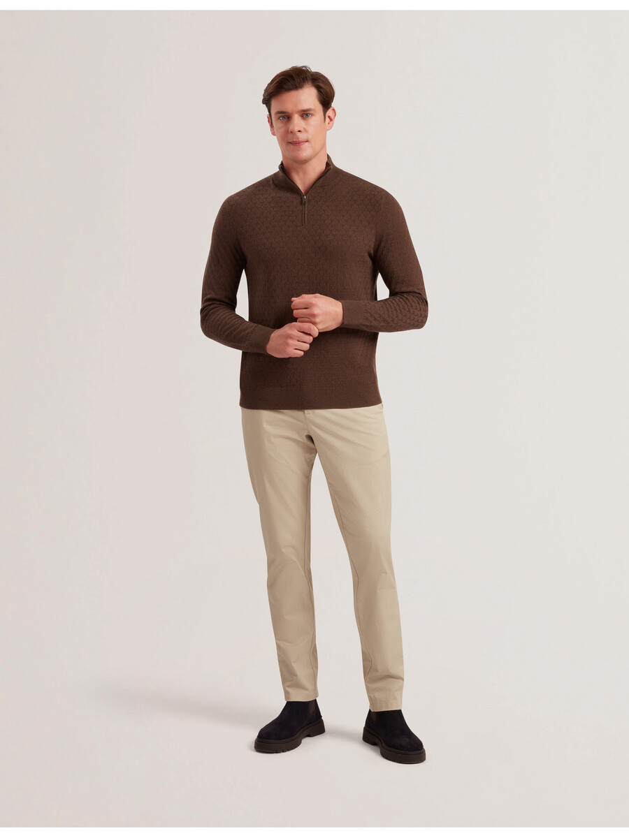 kurnle - jersey de cuello alto con media cremallera y punto en t