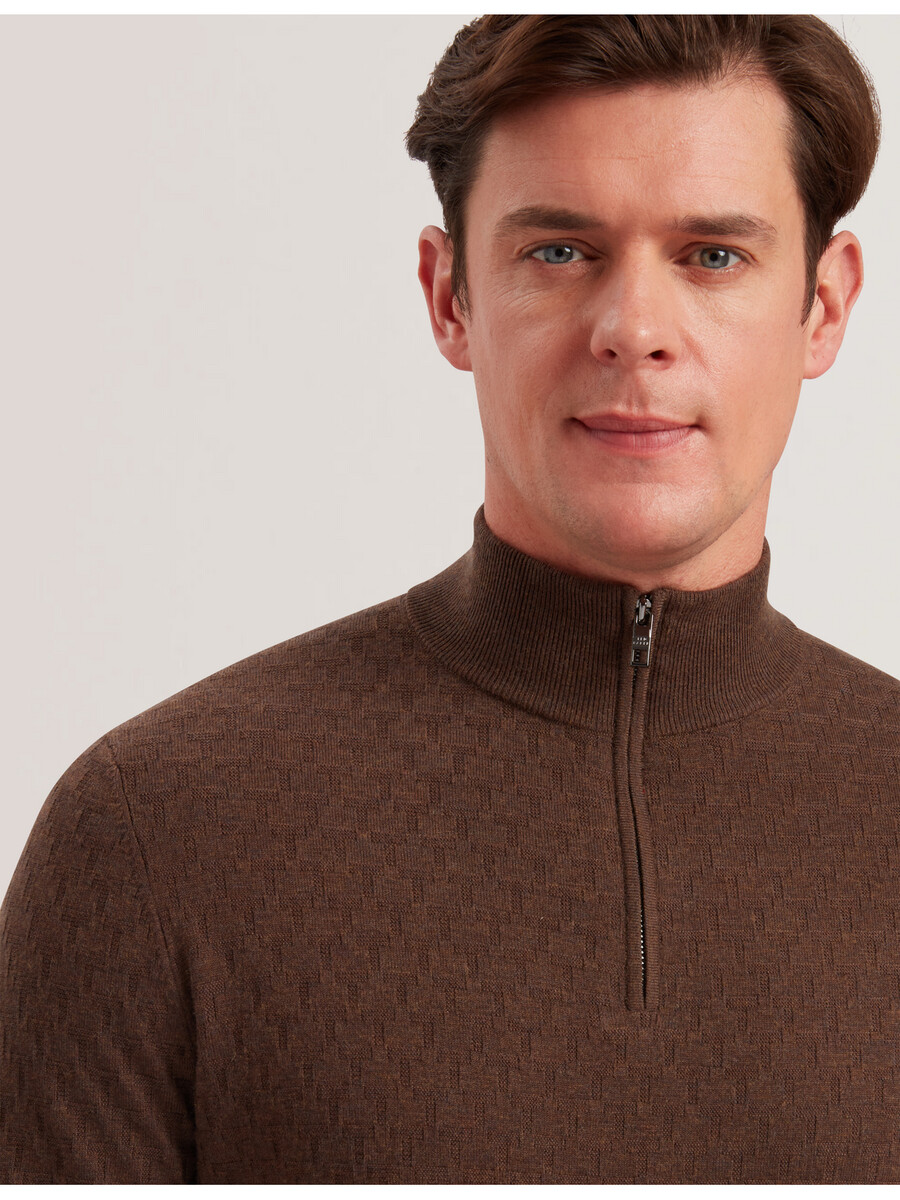 kurnle - jersey de cuello alto con media cremallera y punto en t