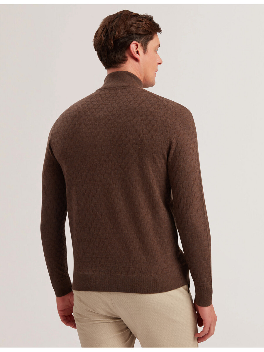 kurnle - jersey de cuello alto con media cremallera y punto en t