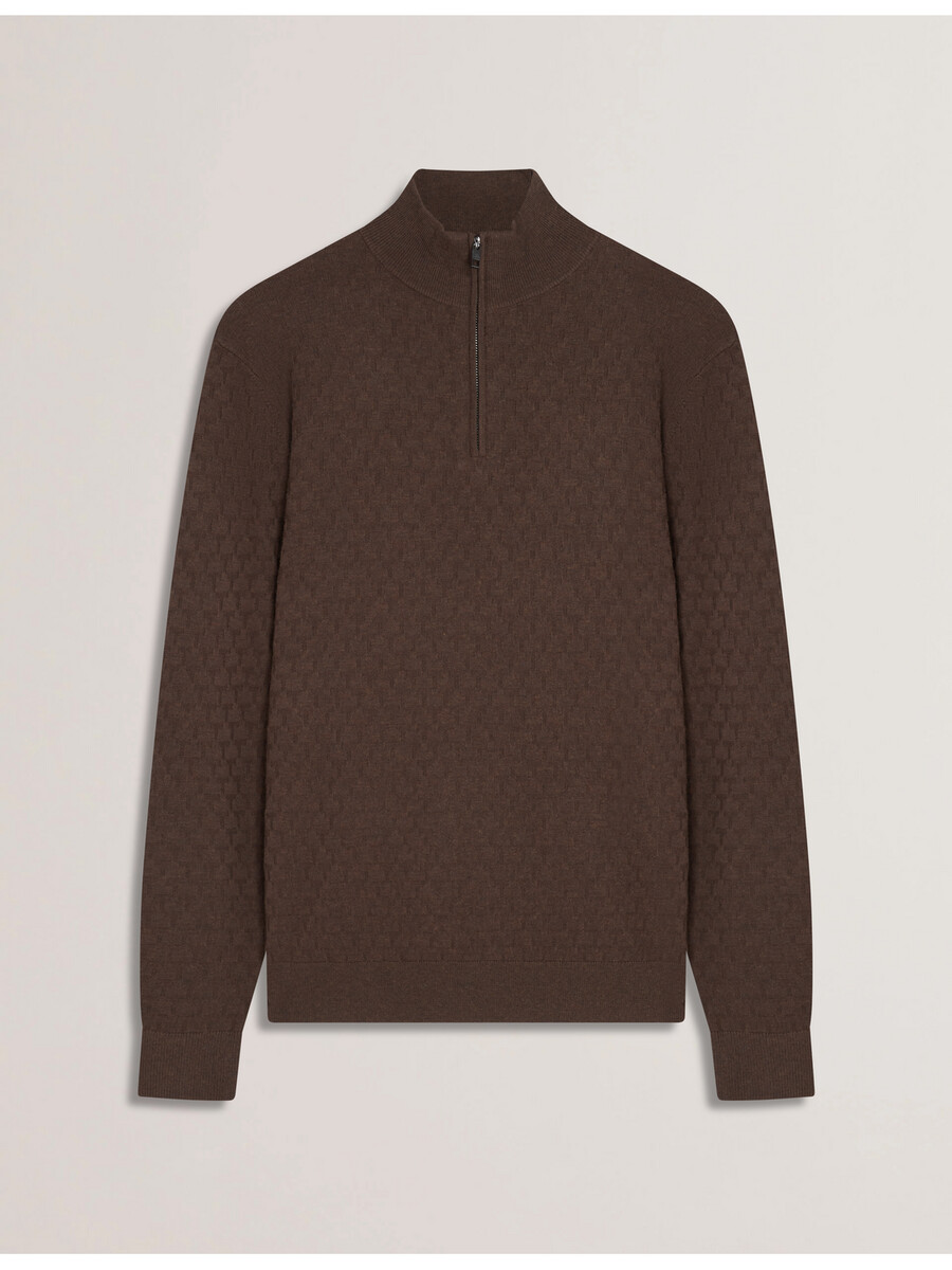 kurnle - jersey de cuello alto con media cremallera y punto en t