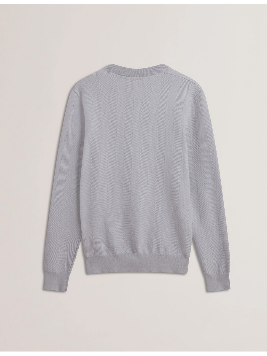 jamals - jersey de cuello redondo con puntadas de espiga de manga larga