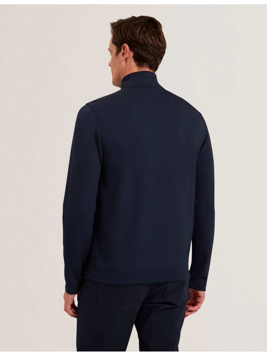 simonea - sudadera modal con media cremallera y panel texturizado