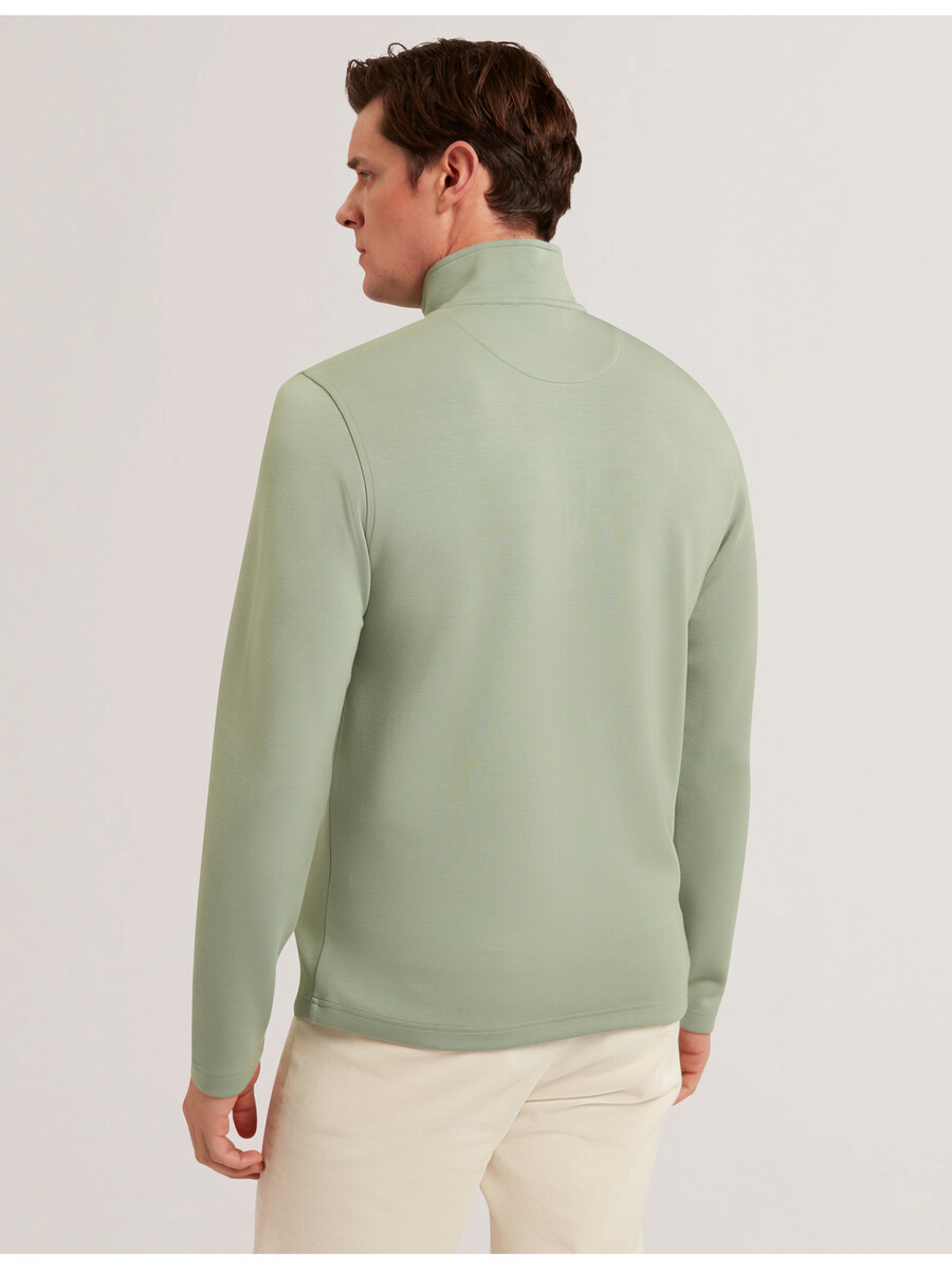 simonea - sudadera modal con media cremallera y panel texturizado