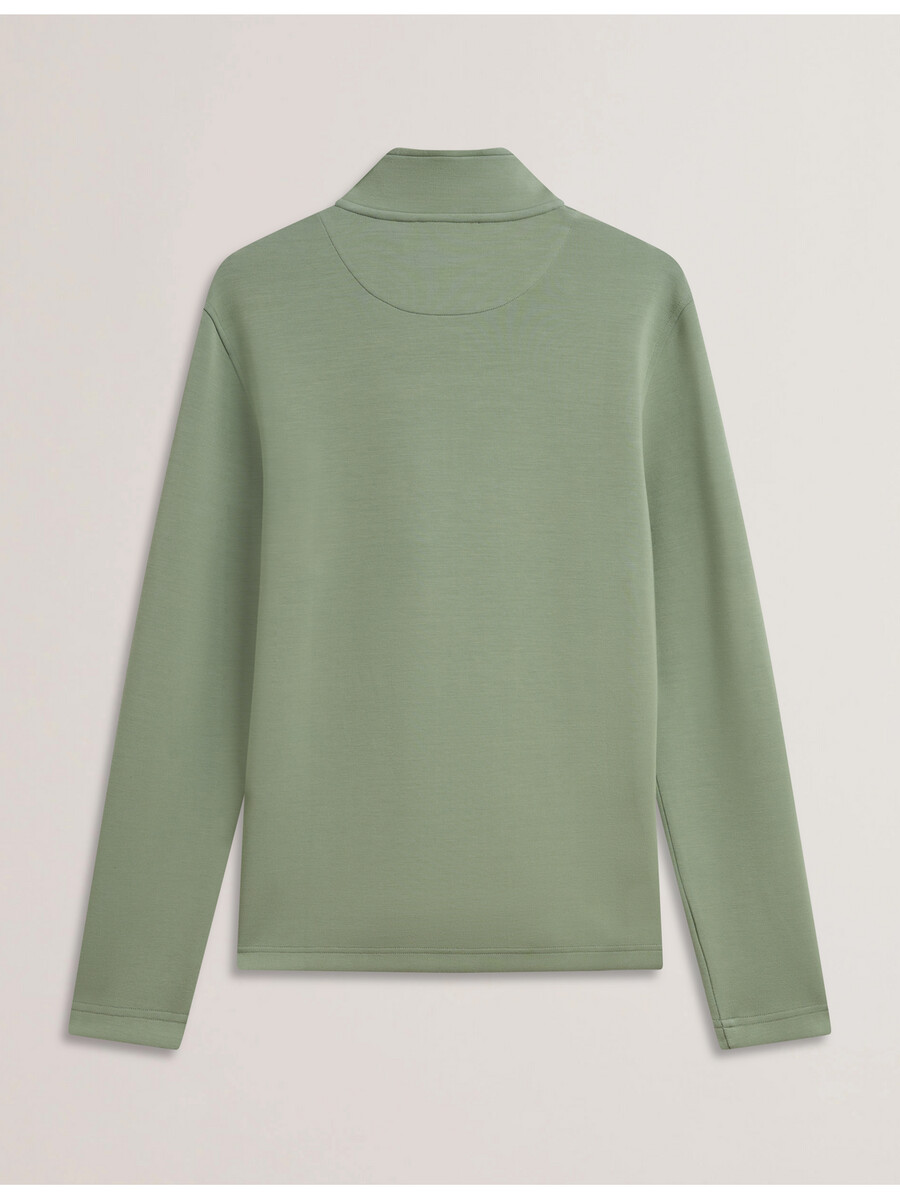 simonea - sudadera modal con media cremallera y panel texturizado