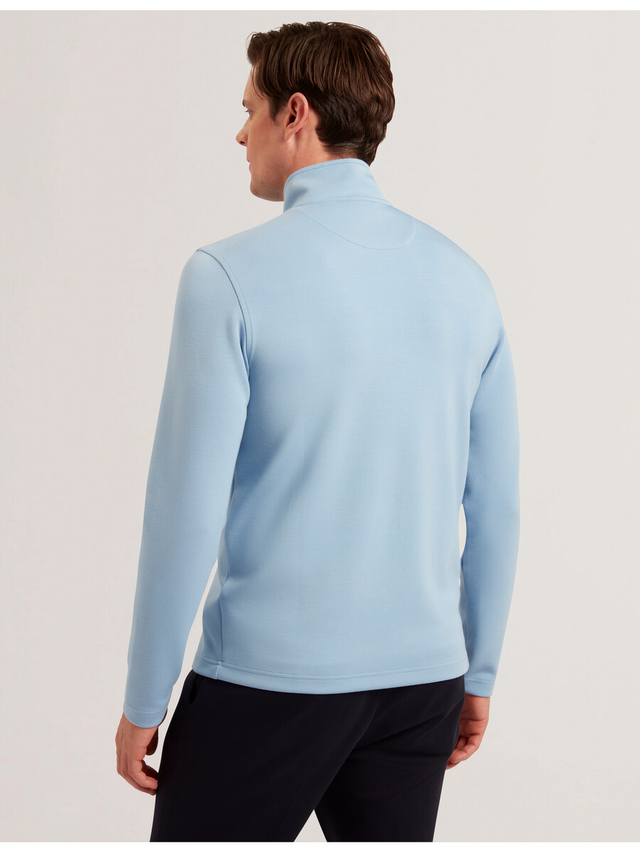 simonea - sudadera modal con media cremallera y panel texturizado