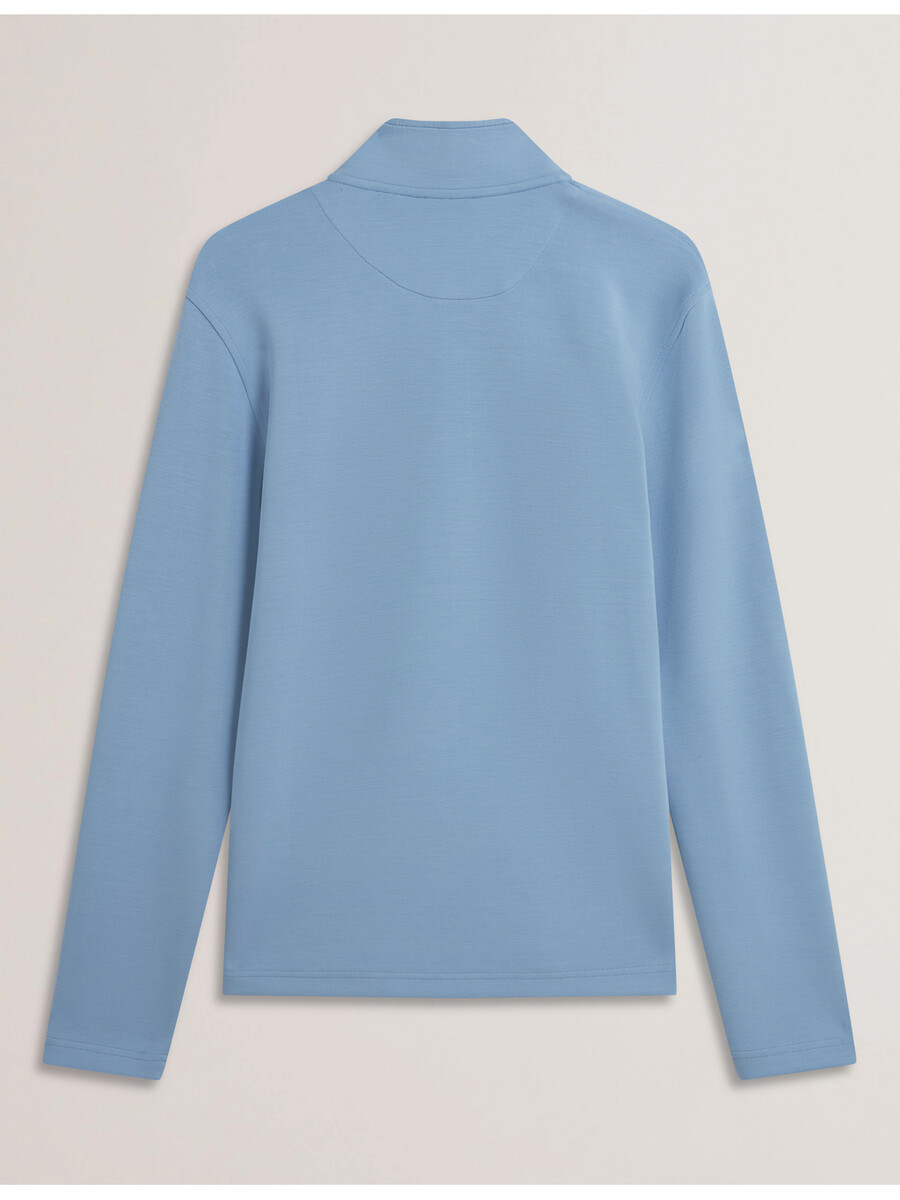 simonea - sudadera modal con media cremallera y panel texturizado