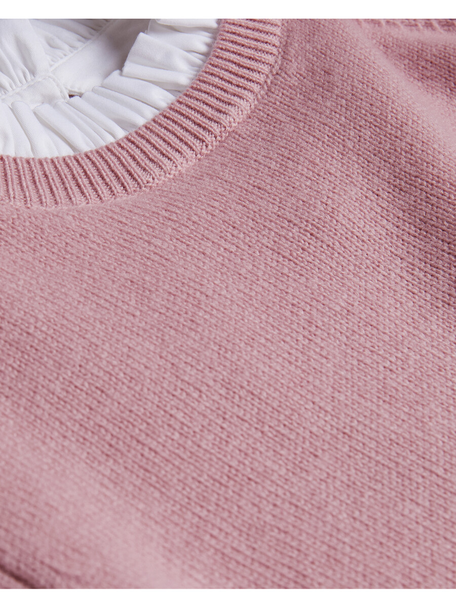 lissiah - jersey de punto con dobladillo de camisa y detalle de pompones