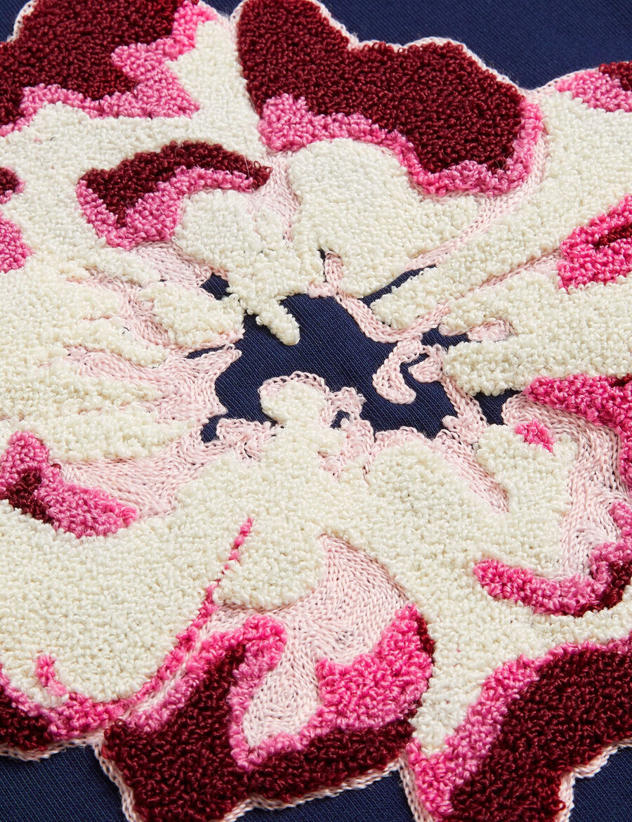 raynahh - sudadera de algodón con estampado floral texturizado