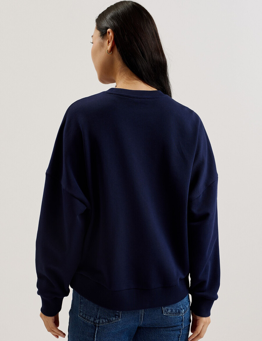 raynahh - sudadera de algodón con estampado floral texturizado
