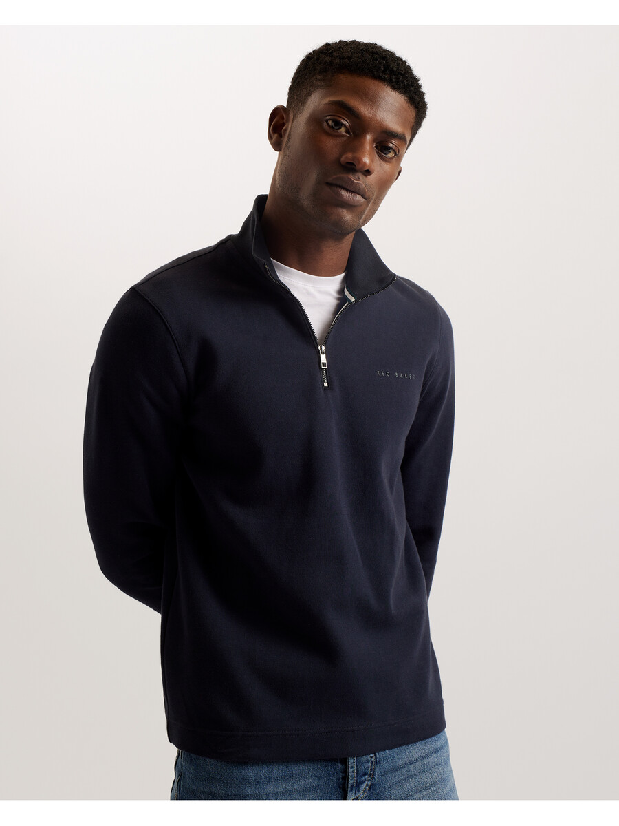 actos - sudadera de mezcla de algodón con media cremallera y marca