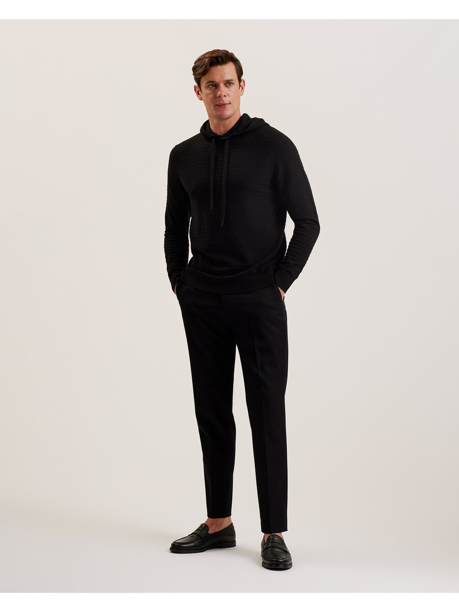 loular - sudadera con capucha de mezcla de lana y tejido de punto texturizado