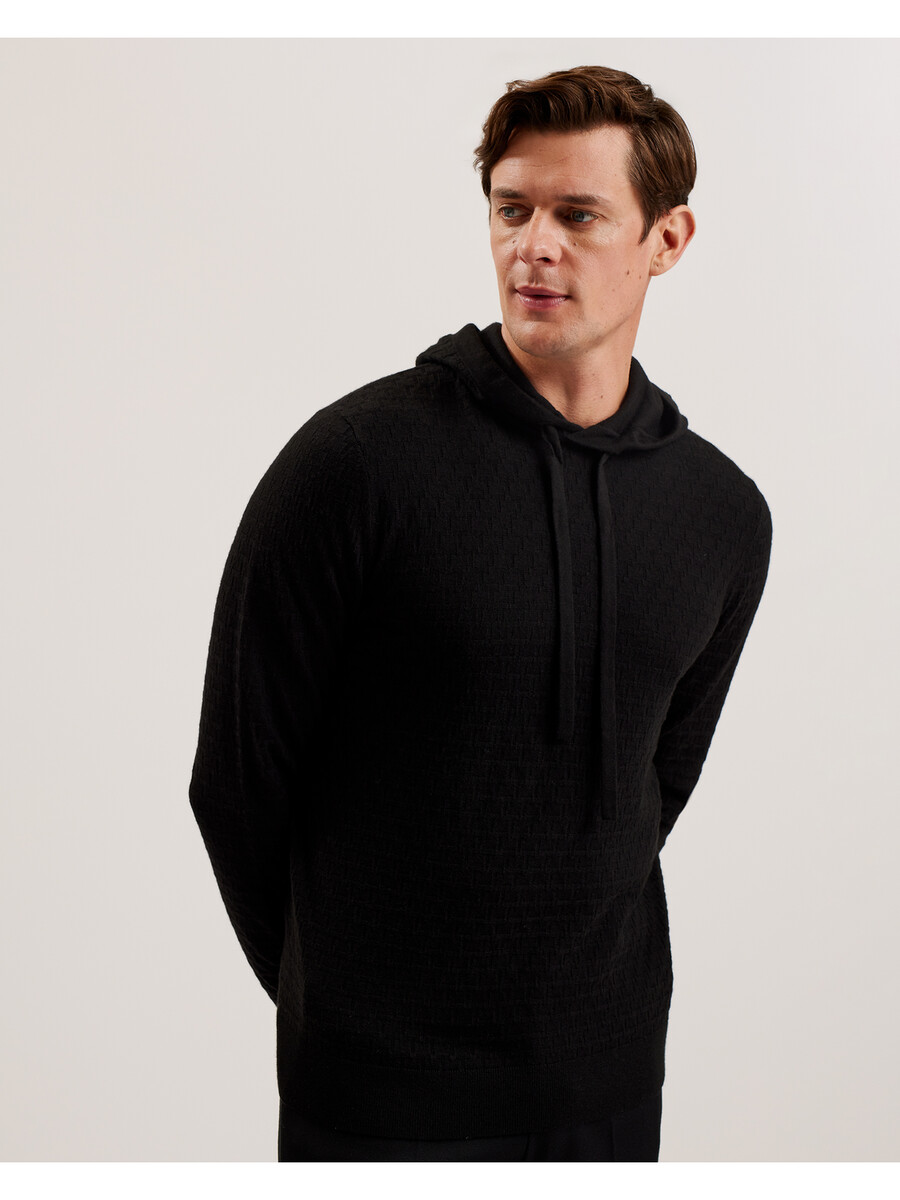 loular - sudadera con capucha de mezcla de lana y tejido de punto texturizado