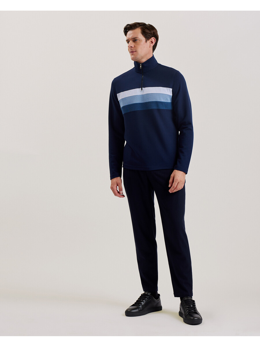 longman - sudadera con media cremallera y rayas ombré