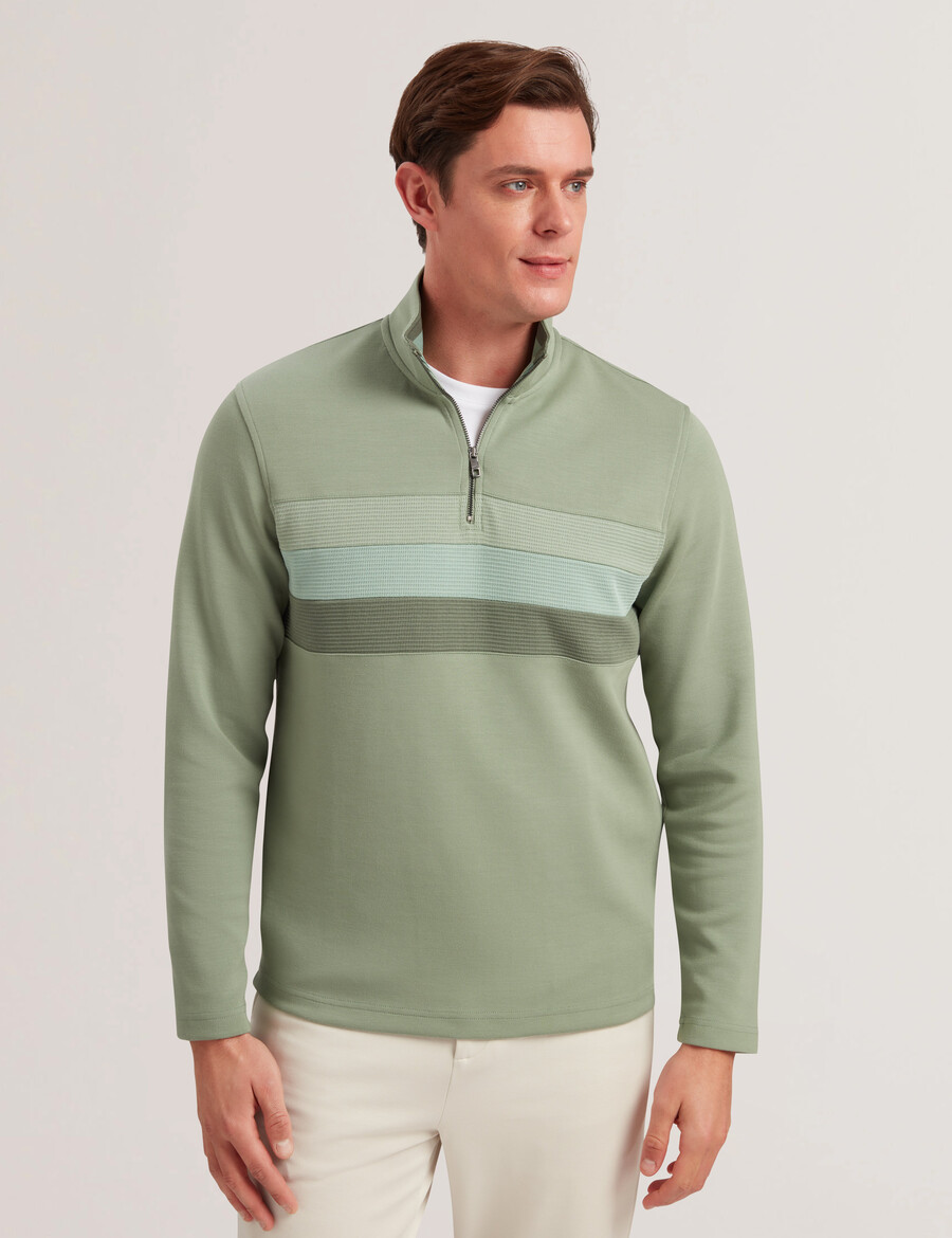 longman - sudadera con media cremallera y rayas ombré