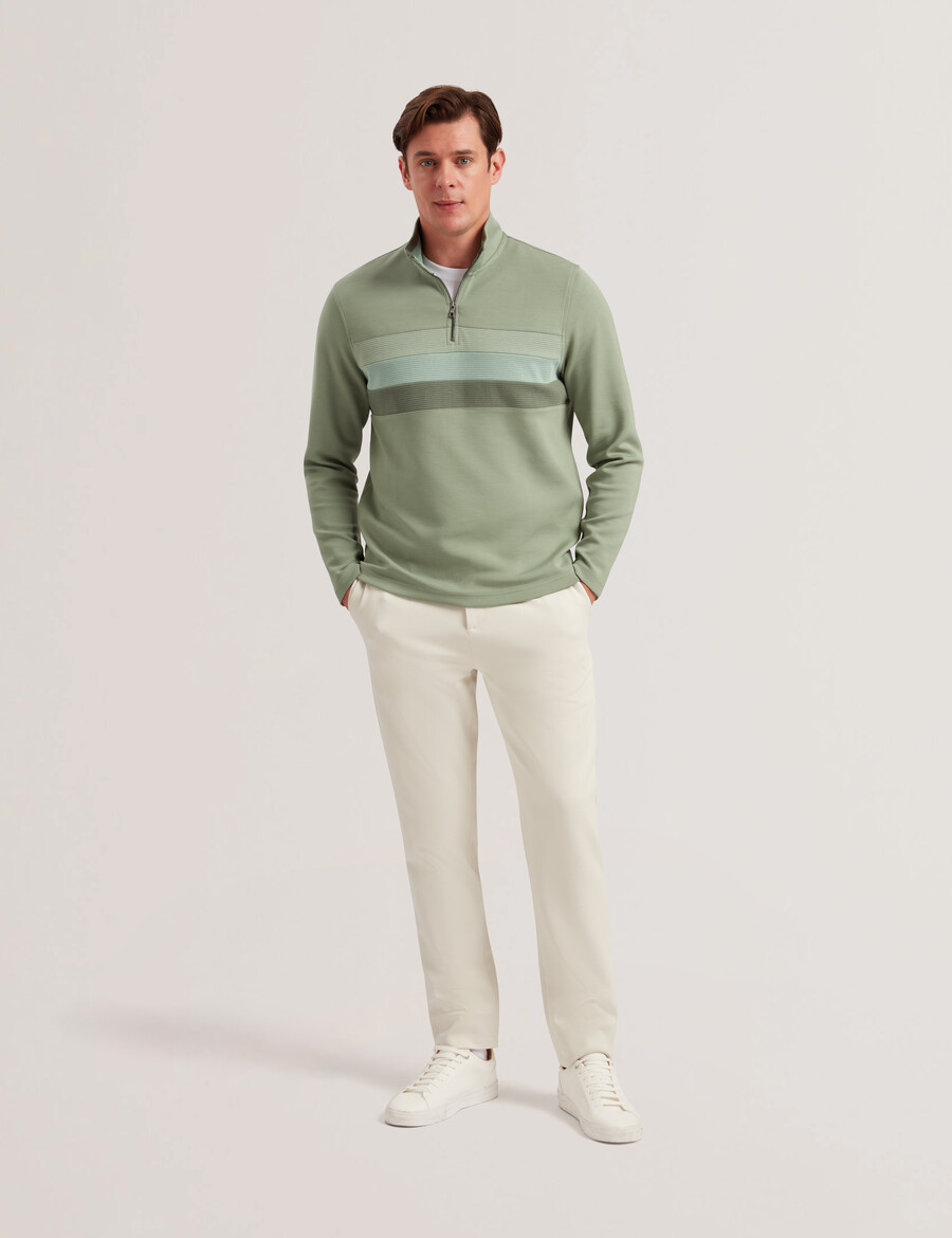 longman - sudadera con media cremallera y rayas ombré