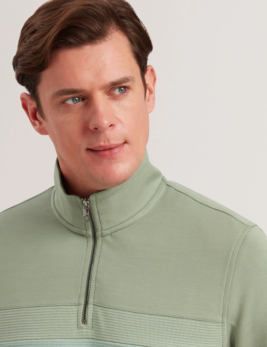 longman - sudadera con media cremallera y rayas ombré