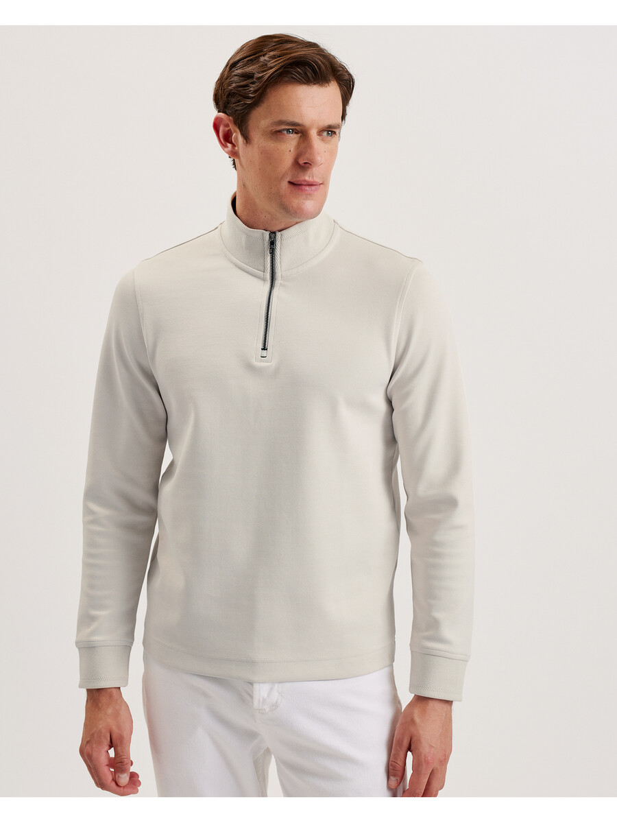 pryor - sudadera con cuello alzado y media cremallera