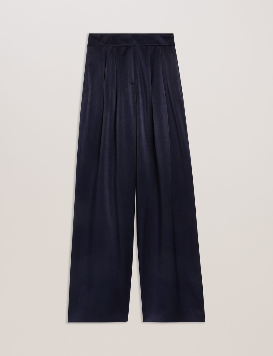 teerut - pantalones anchos de satén con largo entallado