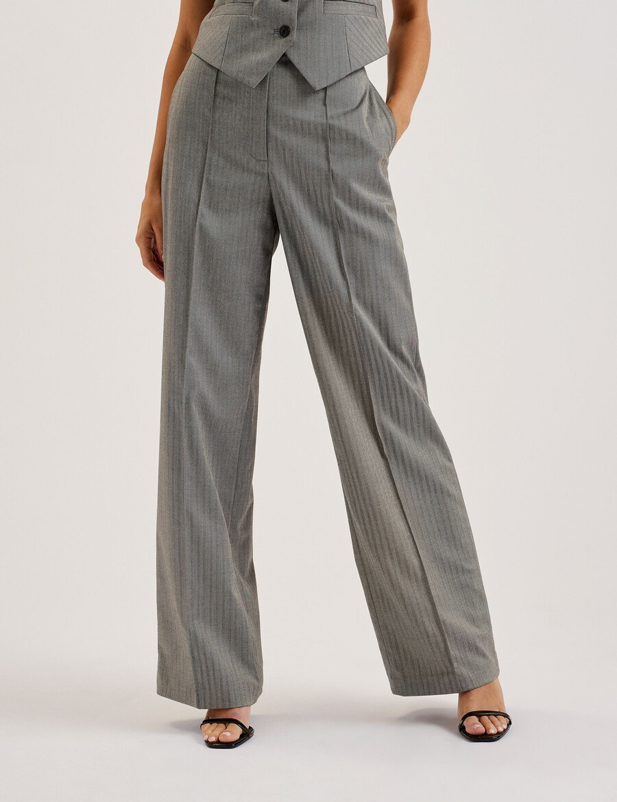 koat - pantalones anchos de sastrería con diseño de espiga