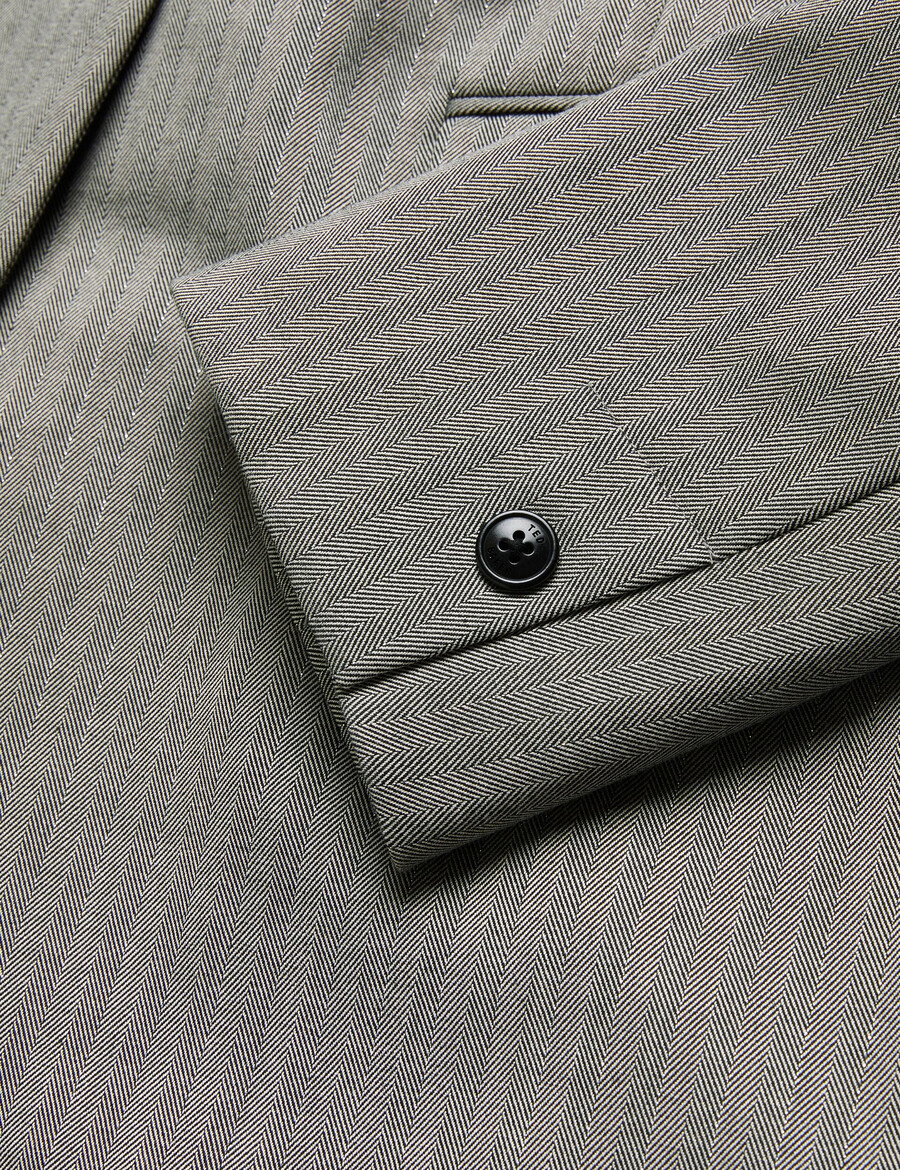 koa - blazer oversize de espiga con botonadura sencilla
