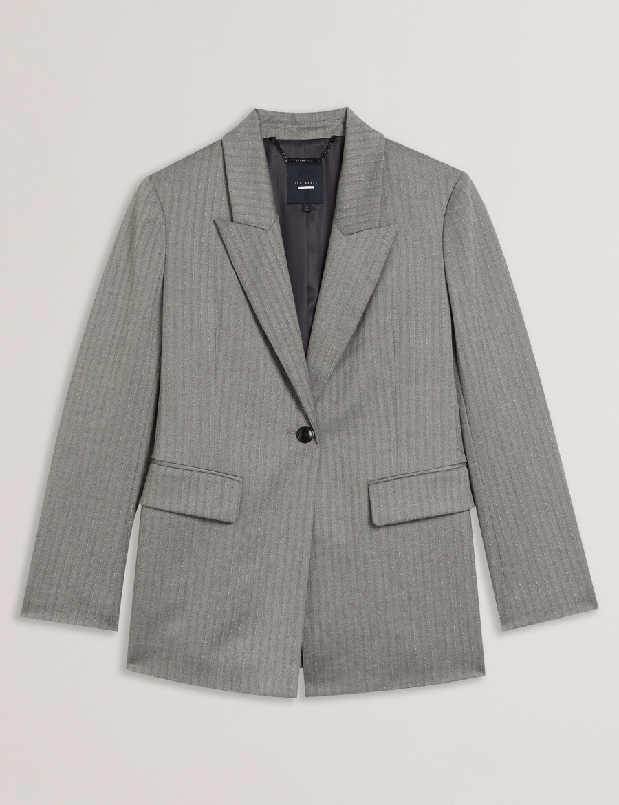koa - blazer oversize de espiga con botonadura sencilla