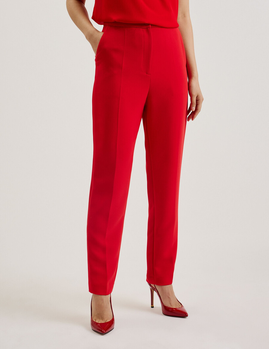 manattl - pantalones ajustados de cintura alta y cónicos