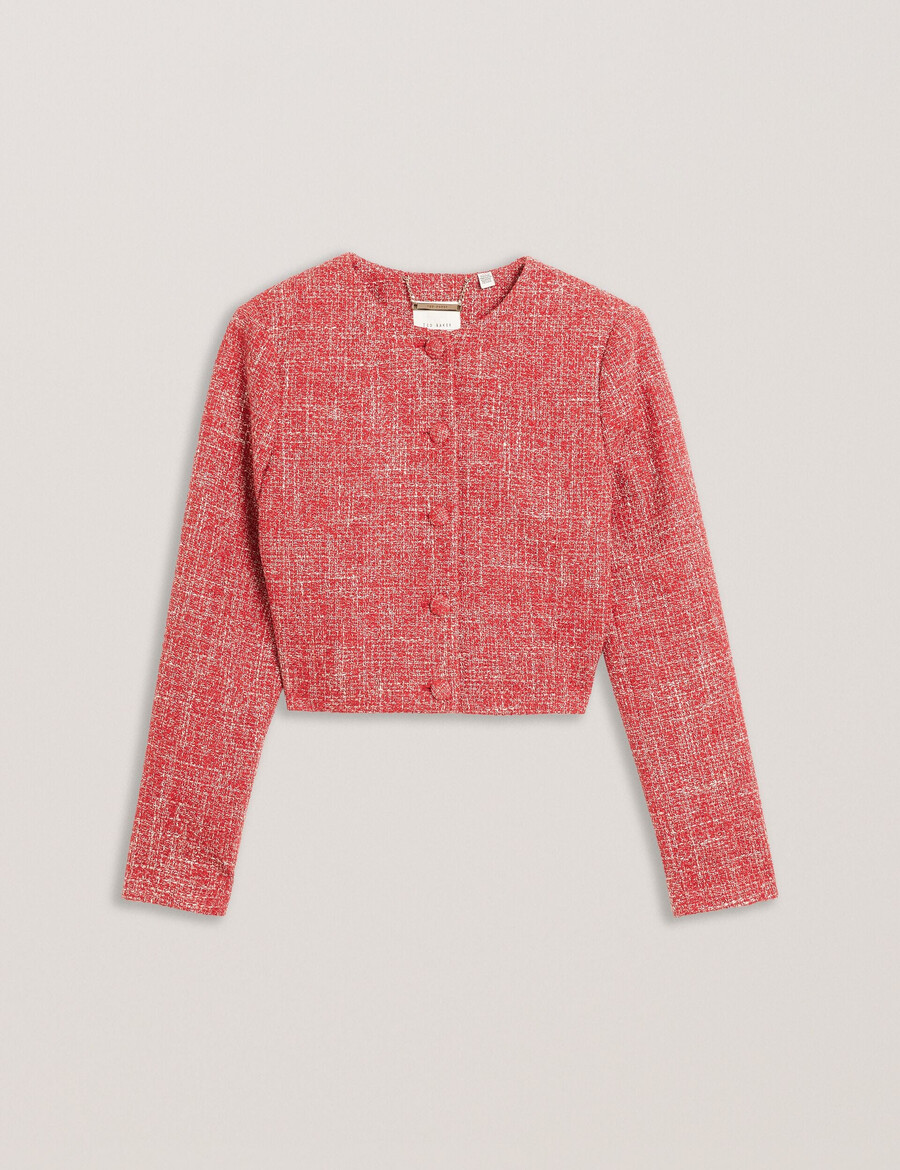 sumi - chaqueta de cuello redondo con bouclé recortada