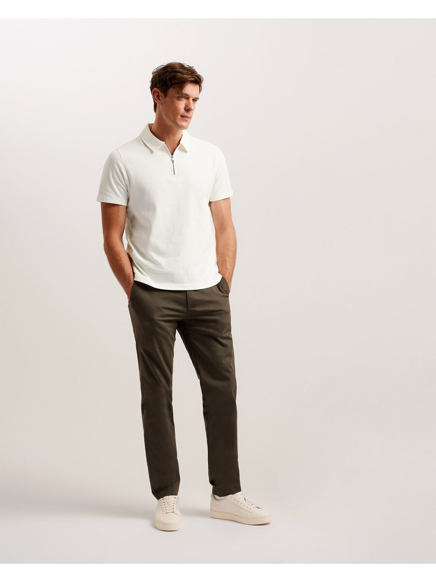 zarkes - polo de manga corta con cremallera normal